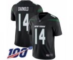 New York Jets #14 Sam Darnold Black Alternate Vapor Untouchable Limited Player 100th Season NFL Jersey