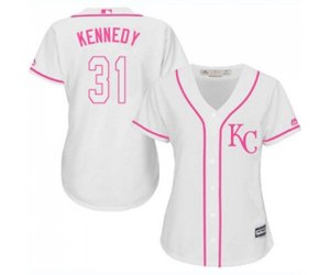 Women\'s Kansas City Royals #31 Ian Kennedy Authentic White Fashion Cool Base Baseball Jersey