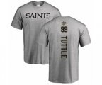 New Orleans Saints #99 Shy Tuttle Ash Backer T-Shirt