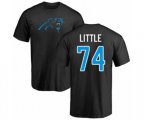 Carolina Panthers #74 Greg Little Black Name & Number Logo T-Shirt