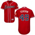 Atlanta Braves #49 Julio Teheran Red Alternate Flex Base Authentic Collection MLB Jersey
