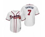 Dansby Swanson Atlanta Braves #7 White 2019 Mother's Day Cool Base Jersey