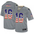 Los Angeles Rams #16 Jared Goff Elite Grey USA Flag Fashion NFL Jersey