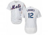 New York Mets #12 Juan Lagares White Flexbase Authentic Collection MLB Jersey
