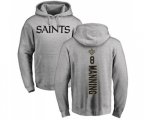New Orleans Saints #8 Archie Manning Ash Backer Pullover Hoodie