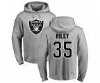 Oakland Raiders #35 Curtis Riley Ash Name & Number Logo Pullover Hoodie