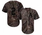 Oakland Athletics #2 Khris Davis Authentic Camo Realtree Collection Flex Base Baseball Jersey