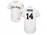 Miami Marlins #14 Martin Prado White Flexbase Authentic Collection MLB Jersey