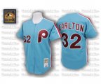 Philadelphia Phillies #32 Steve Carlton Replica Blue Throwback Baseball Jersey