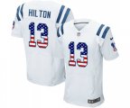 Indianapolis Colts #13 T.Y. Hilton Elite White Road USA Flag Fashion Football Jersey