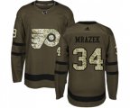 Adidas Philadelphia Flyers #34 Petr Mrazek Premier Green Salute to Service NHL Jersey