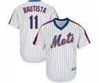New York Mets #11 Jose Bautista Replica White Alternate Cool Base Baseball Jersey