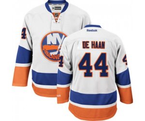 New York Islanders #44 Calvin de Haan Authentic White Away NHL Jersey