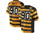 Pittsburgh Steelers #90 T. J. Watt Limited Yellow Black Alternate 80TH Anniversary Throwback NFL Jersey