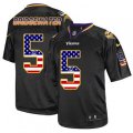Minnesota Vikings #5 Teddy Bridgewater Elite Black USA Flag Fashion NFL Jersey