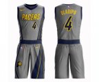 Indiana Pacers #4 Victor Oladipo Authentic Gray Basketball Suit Jersey - City Edition