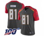 Tampa Bay Buccaneers #81 Antonio Brown Gray Stitched NFL Limited Inverted Legend 100th Season Jersey