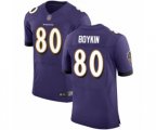 Baltimore Ravens #80 Miles Boykin Purple Team Color Vapor Untouchable Elite Player Football Jersey