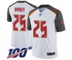Tampa Bay Buccaneers #25 Peyton Barber White Vapor Untouchable Limited Player 100th Season Football Jersey