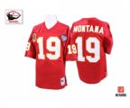 Kansas City Chiefs #19 Joe Montana Red 75th Anniversary Authentic Throwback Football Jersey