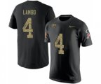 Jacksonville Jaguars #4 Josh Lambo Black Camo Salute to Service T-Shirt