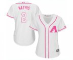 Women's Arizona Diamondbacks #2 Jeff Mathis Replica White Fashion Baseball Jersey