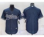 Dallas Cowboys Blank Navy With Patch Cool Base Stitched Baseball Jersey