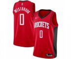 Houston Rockets #0 Russell Westbrook Authentic Red Finished Basketball Jersey - Icon Edition