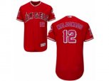 Los Angeles Angels of Anaheim #12 Martin Maldonado Red Alternate Flexbase Authentic Collection MLB Jersey