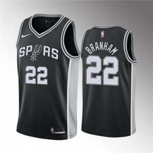 San Antonio Spurs #22 Malaki Branham Black Association Edition Stitched Jersey