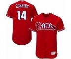 Philadelphia Phillies #14 Jim Bunning Red Alternate Flex Base Authentic Collection Baseball Jersey