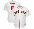 Boston Red Sox #6 Johnny Pesky Replica White 2019 Gold Program Cool Base Baseball Jersey