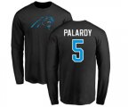 Carolina Panthers #5 Michael Palardy Black Name & Number Logo Long Sleeve T-Shirt
