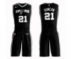 San Antonio Spurs #21 Tim Duncan Swingman Black Basketball Suit Jersey - Icon Edition