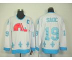 Quebec Nordiques #19 Joe Sakic Whtie CCM Throwback Stitched NHL Jersey