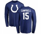Indianapolis Colts #15 Parris Campbell Royal Blue Name & Number Logo Long Sleeve T-Shirt