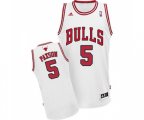 Adidas Chicago Bulls #5 John Paxson Swingman White Home NBA Jersey