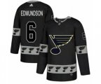 Adidas St. Louis Blues #6 Joel Edmundson Authentic Black Team Logo Fashion NHL Jersey