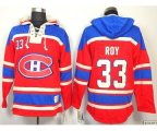 Montreal Canadiens #33 Patrick Roy Red Pullover Hooded