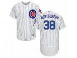 Chicago Cubs #38 Mike Montgomery White Home Flexbase Authentic Collection MLB Jersey
