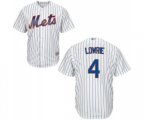 New York Mets #4 Jed Lowrie Replica White Home Cool Base Baseball Jersey