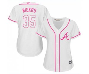 Women\'s Atlanta Braves #35 Phil Niekro Replica White Fashion Cool Base Baseball Jersey