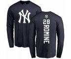 MLB Nike New York Yankees #28 Austin Romine Navy Blue Backer Long Sleeve T-Shirt