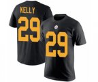 Pittsburgh Steelers #29 Kam Kelly Black Rush Pride Name & Number T-Shirt