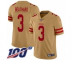 San Francisco 49ers #3 C. J. Beathard Limited Gold Inverted Legend 100th Season Football Jersey