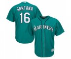Seattle Mariners #16 Domingo Santana Replica Teal Green Alternate Cool Base Baseball Jersey
