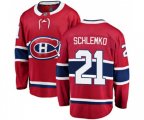 Montreal Canadiens #21 David Schlemko Authentic Red Home Fanatics Branded Breakaway NHL Jersey