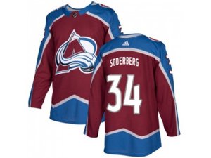Colorado Avalanche #34 Carl Soderberg Burgundy Home Authentic Stitched NHL Jersey