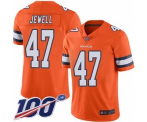 Denver Broncos #47 Josey Jewell Limited Orange Rush Vapor Untouchable 100th Season Football Jersey