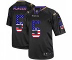 Baltimore Ravens #5 Joe Flacco Elite Black USA Flag Fashion Football Jersey